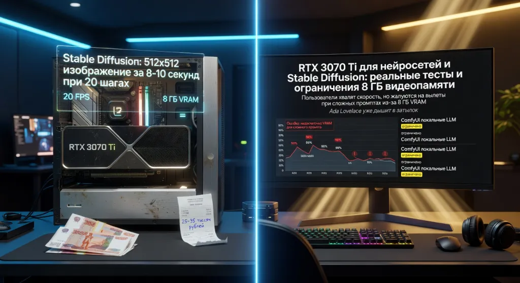 RTX 3070 Ti для нейросетей и Stable Diffusion: реальные тесты и ограничения 8 ГБ видеопамяти