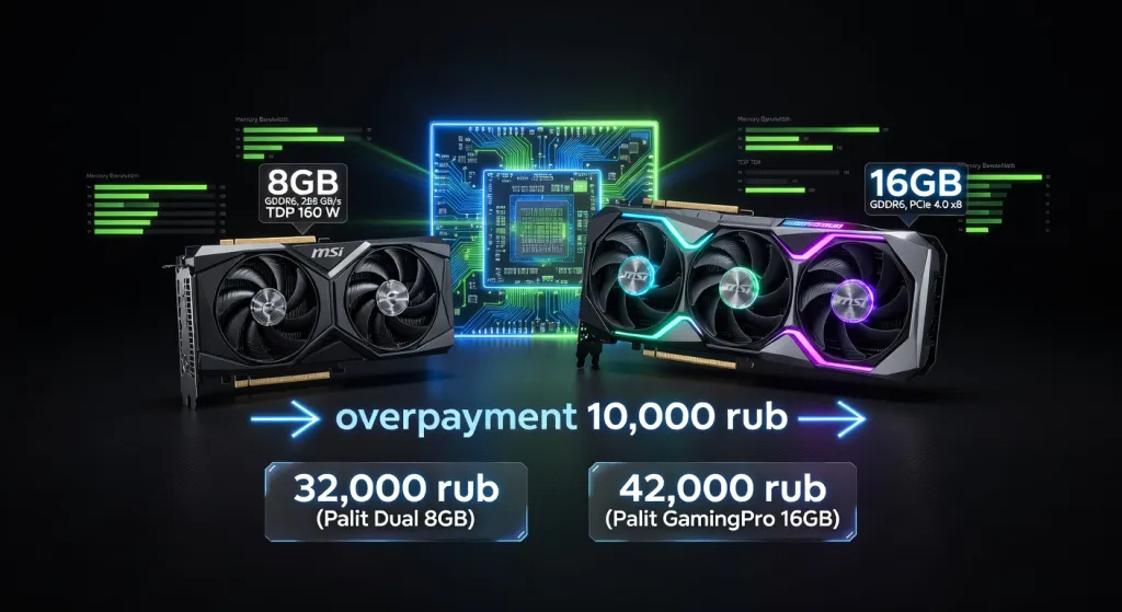 RTX 4060 Ti 8GB или 16GB: какую версию выбрать и за что переплачивают покупатели старшей модели