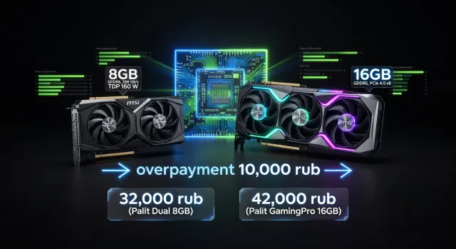 RTX 4060 Ti 8GB или 16GB: какую версию выбрать и за что переплачивают покупатели старшей модели