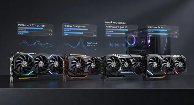 Версии RTX 3070 Ti от MSI, Palit, Gigabyte, Asus: какая модель самая тихая и холодная под нагрузкой