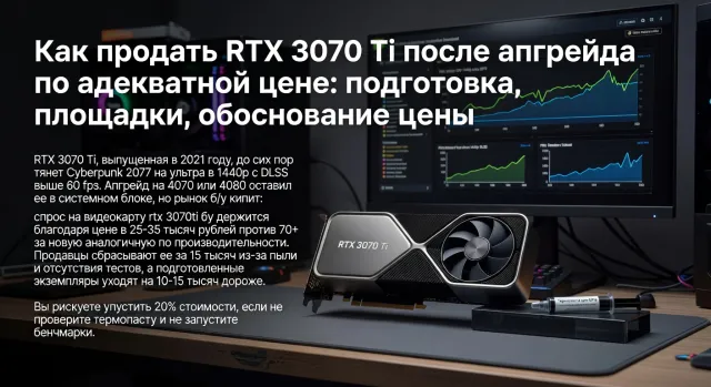 Как продать RTX 3070 Ti после апгрейда по адекватной цене: подготовка, площадки, обоснование цены