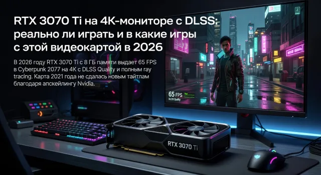 RTX 3070 Ti на 4K-мониторе с DLSS: реально ли играть и в какие игры с этой видеокартой в 2026